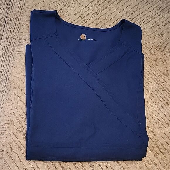 Navy v neck carhartt size L scrub stop - Picture 9 of 9